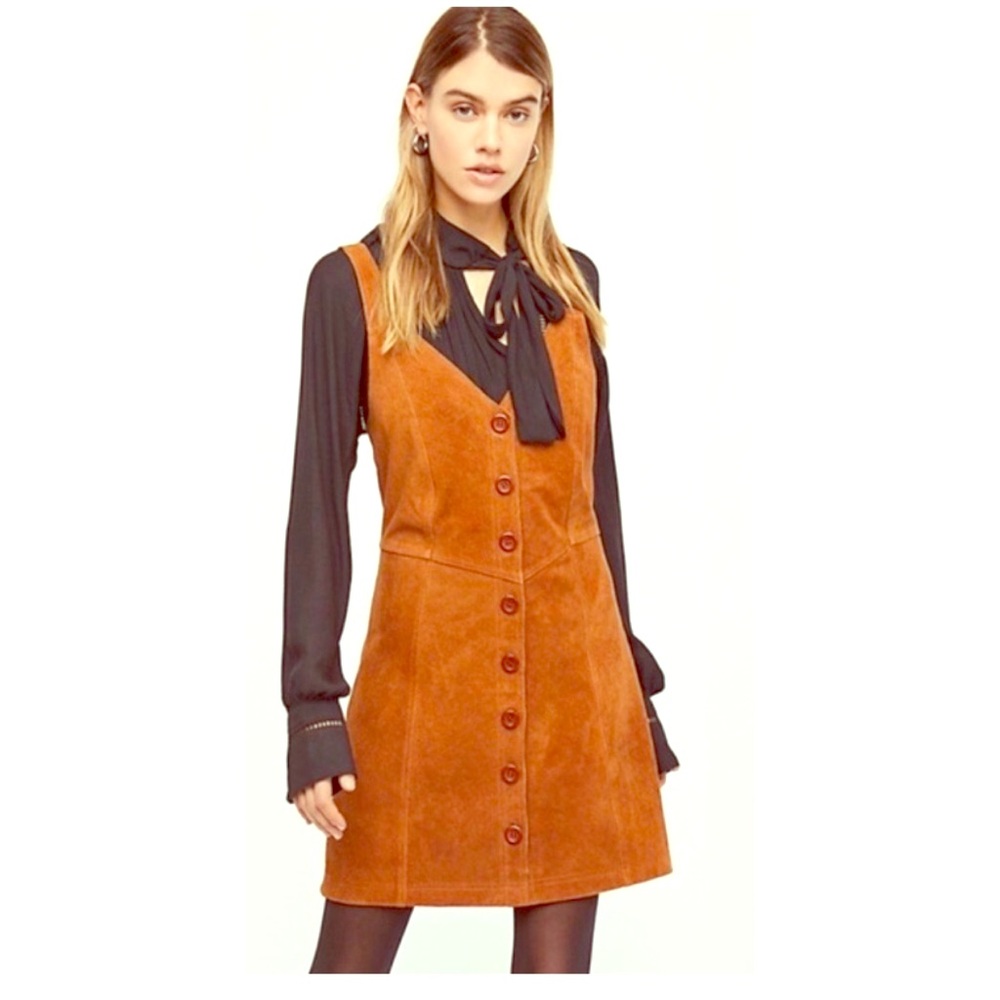 Free People suede mini jumper dress